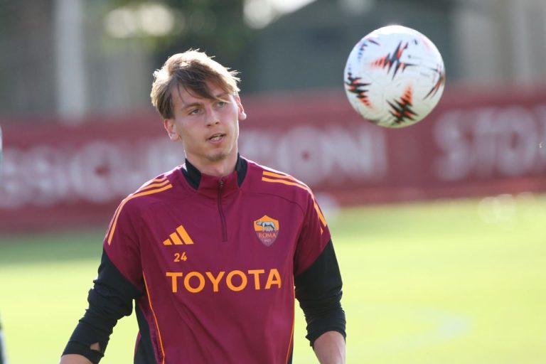 Jan Ziolkowski in allenamento a Trigoria